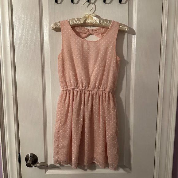 🎀 H&M Pink Polka Dot Child's Dress (11-12 Y) - Picture 1 of 8